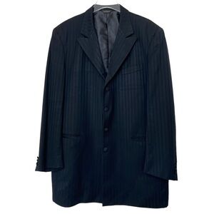 Caravelli Black Stripe Four Button Two Piece Single Breast Suit. Size 44L
